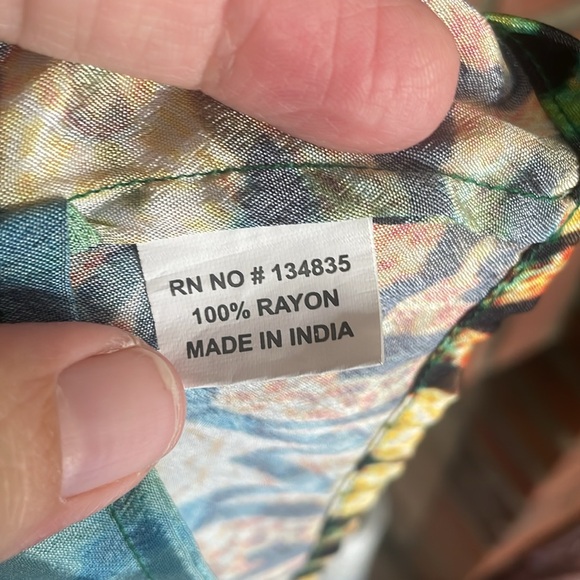 Manish Vaid large nwot rayon versaceromper gold beaded button front collared - Picture 7 of 9